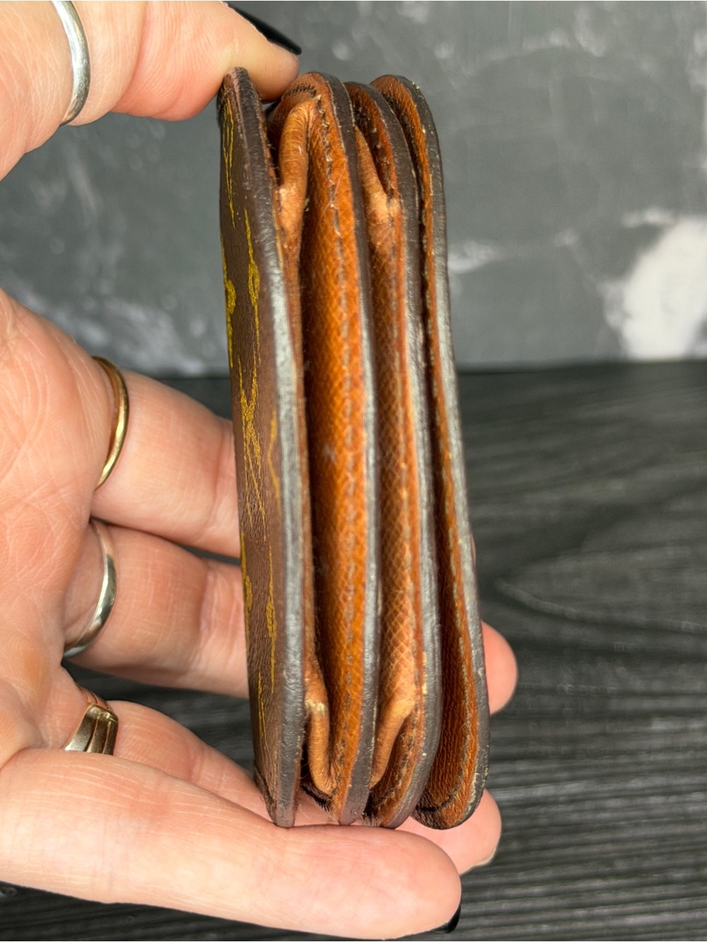 Louis Vuitton Monogram Coin Wallet Vintage Snap Pouch Brown LV Authentic - Picture 13 of 13